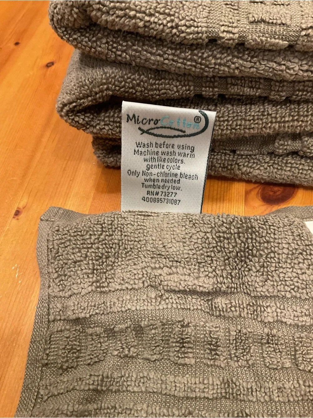 LAURA ASHLEY LIFESTYLES TOWELS FACE WASHCLOTHS NEW WITH TAGS GRAY TAUPE COTTON